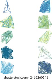 A set of abstract isolated futuristic node network connection design elements.