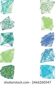 A set of abstract isolated futuristic node network connection design elements.