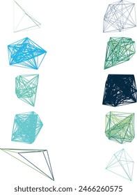 A set of abstract isolated futuristic node network connection design elements.