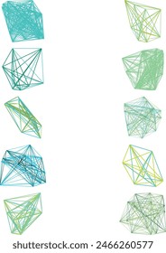 A set of abstract isolated futuristic node network connection design elements.