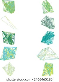 A set of abstract isolated futuristic node network connection design elements.