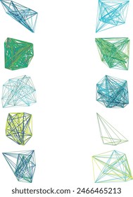 A set of abstract isolated futuristic node network connection design elements.