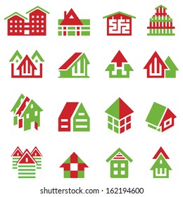 Set of Abstract Isolated Vector Symbols. Vector Icons for Real Estate Business