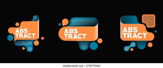 Set of Abstract label banner poster with space of your text, vector illustration Design shapes.