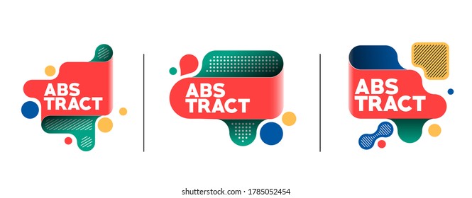 Set of Abstract label banner poster with space of your text, vector illustration Design shapes.
