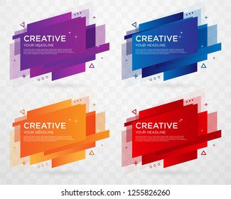 set of abstract label template design with trendy style and modern concept use for promotion sale and caption tag design vector eps 10s