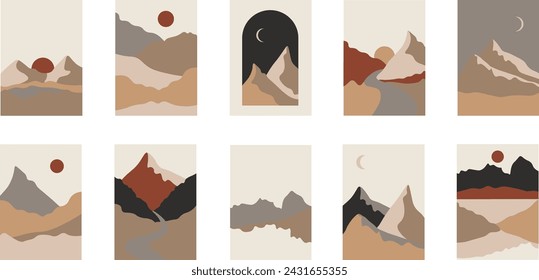  Set Abstract Landscape pre-made poster