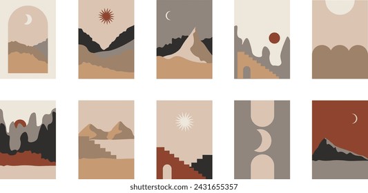  Set Abstract Landscape pre-made poster