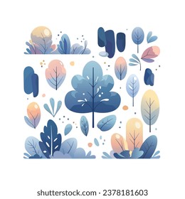 Set of abstract leaves. Vector design elements.