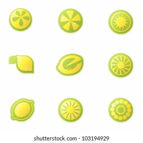 Set of abstract lemon icons