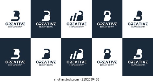 conjunto de diseños de logotipo de letras abstractas B para su negocio