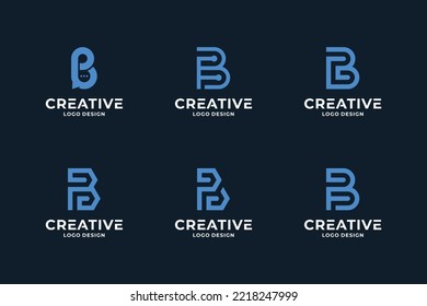 Set Of abstract letter BP logo design vector. Letter BP collection for Business, Brand, Company.