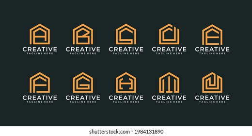 Set of abstract letter building logo