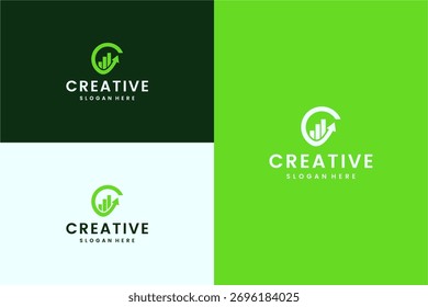 Set of abstract letter C logo design template. icon for technology, internet, digital.