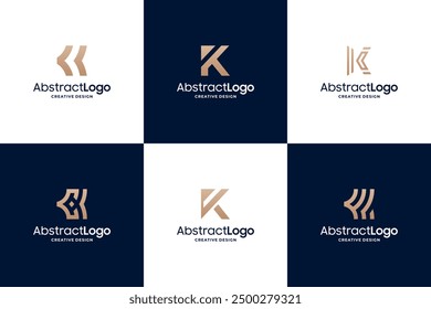 Set of abstract letter K logo design