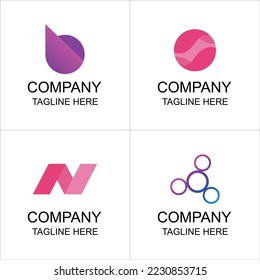 conjunto de logotipos de letras abstractas se pueden utilizar para imprimir y digitalizar