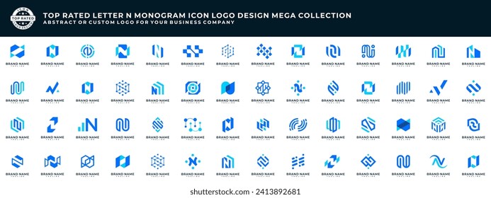 Set of abstract letter N monogram logo design, icons for your business company identity