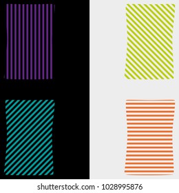 
A set of abstract letters I of strips of horizontal, vertical, diagonal, on a black and white background. 
For design, advertising, trademark, labe.