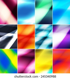Set of abstract light backgrounds. Ideal for brochure & flyer cover design.