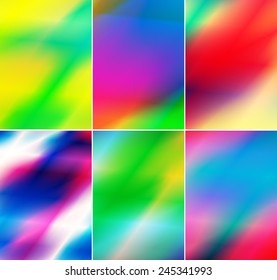 Set of abstract light backgrounds with pastel color tones.