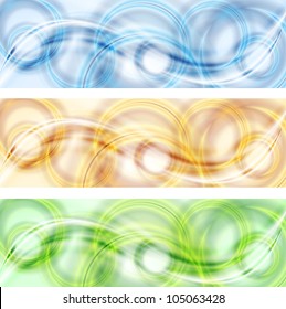Set of abstract light banners. Vector eps 10