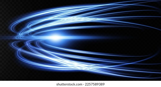 Set of abstract light lines of movement and speed. light blue ellipse. Brilliant galaxy. Glowing podium. Space tunnel. Light everyday glowing effect. semicircular wave, light vortex wake. Bright spira