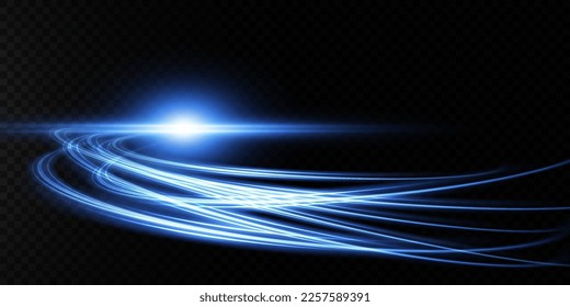 Set of abstract light lines of movement and speed. light blue ellipse. Brilliant galaxy. Glowing podium. Space tunnel. Light everyday glowing effect. semicircular wave, light vortex wake. Bright spira