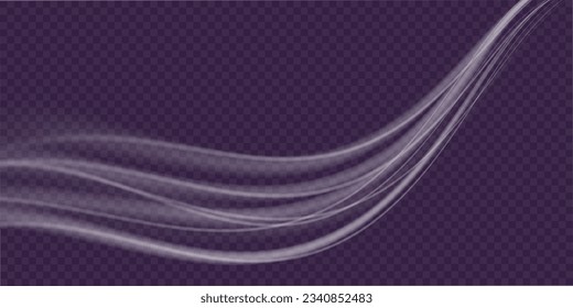 Set of abstract light lines of movement and speed. White. Bright galaxy. Glowing podium. Space tunnel. Light everyday glowing effect. semicircular wave, light vortex wake. bright spiral 