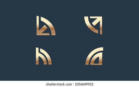 Set of Abstract Line and Geometry icon vector illustration design Logo Template