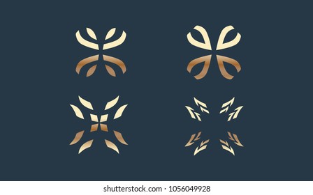 Set of Abstract Line and Geometry icon vector illustration design Logo Template
