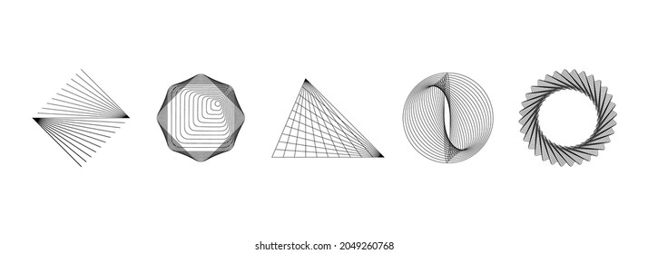 Satz abstrakter Linie moderne geometrische Formen. Lineare Vektorsymbole