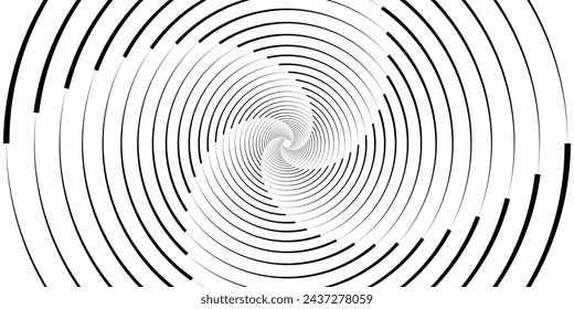Set of abstract linear circles. Vector illustration. Decorative vector elements