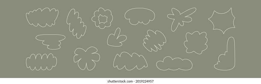 Set of abstract linear shapes. Modern vector illustration.  Design Elements, Organic Shapes, Abstract Backgrounds. All elements are isolated