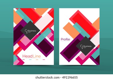 Geometric Book Cover Flyer Designs Set Stock Vector (Royalty Free ...