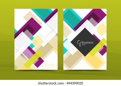 Set of abstract lines backgrounds - business templates. Vector flyer or brochure layout