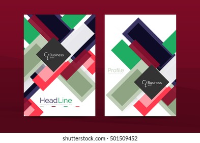 Set von abstrakten Linien Hintergründen - Geschäftsvorlagen. Vektorflyer- oder Broschürenlayout