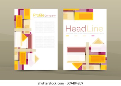 Set of abstract lines backgrounds - business templates. Vector flyer or brochure layout