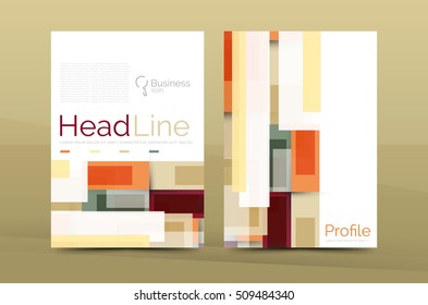 Set of abstract lines backgrounds - business templates. Vector flyer or brochure layout