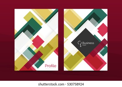 Conjunto de fondos de líneas abstractas - plantillas de negocio. Diseño de volante o folleto de vectores