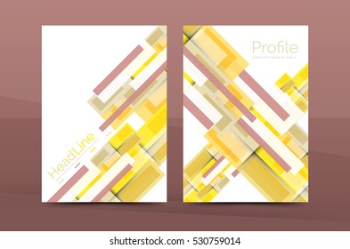 Set of abstract lines backgrounds - business templates. Vector flyer or brochure layout
