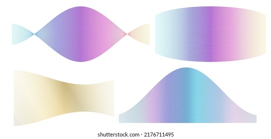 Set Abstract lines colors design element on white background of waves. Vector Illustration eps 10 for grunge elegant business card, print brochure, flyer, banners, cover book, label, fabric
