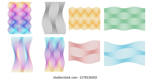 Establecer el elemento de diseño de colores de líneas abstractas en el fondo blanco de las ondas. Vector Illustration eps 10 para grunge y elegante tarjeta de visita, folleto de impresión, volante, banners, carteles, portada, etiqueta, tela
