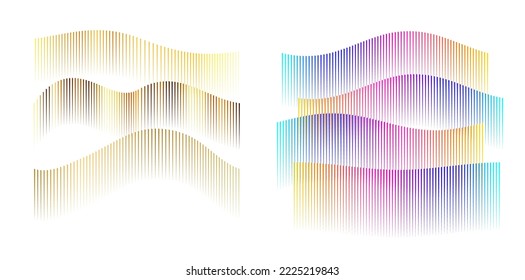 Establecer el elemento de diseño de colores de líneas abstractas en el fondo blanco de las ondas. Vector Illustration eps 10 para grunge y elegante tarjeta de visita, folleto de impresión, volante, banners, carteles, portada, etiqueta, tela