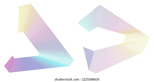 Set Abstract lines colors design element on white background of waves. Vector Illustration eps 10 for grunge elegant business card, print brochure, flyer, banners, cover book, label, fabric