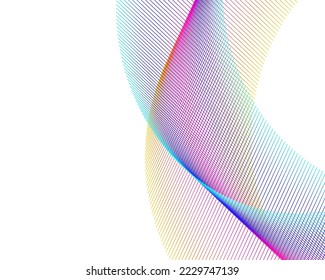 Set Abstract lines colors design element on white background of waves. Vector Illustration eps 10 for grunge elegant business card, print brochure, flyer, banners, cover book, label, fabric