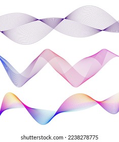 Legen Sie abstrakte Linien Farben Design Element auf weißem Hintergrund der Wellen. Vektorgrafik eps10 für farbige, elegante Visitenkarte, Druckbroschüre, Flyer, Banner, Coverbook, Label, Stoff