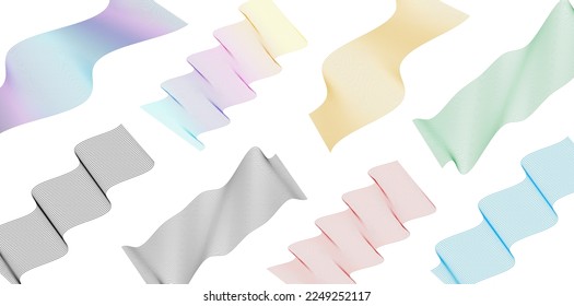 Set Abstract lines colors design element on white background of waves. Vector Illustration eps 10 for grunge elegant business card, print brochure, flyer, banners, cover book, label, fabric
