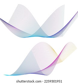 Legen Sie abstrakte Linien Farben Design Element auf weißem Hintergrund der Wellen. Vektorgrafik eps10 für farbige, elegante Visitenkarte, Druckbroschüre, Flyer, Banner, Coverbook, Label, Stoff
