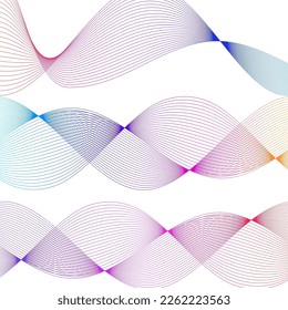 Legen Sie abstrakte Linien Farben Design Element auf weißem Hintergrund der Wellen. Vektorgrafik eps10 für farbige, elegante Visitenkarte, Druckbroschüre, Flyer, Banner, Coverbook, Label, Stoff
