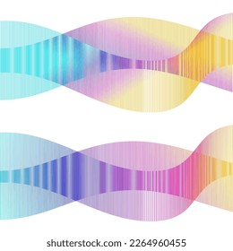 Set Abstract lines colors design element on white background of waves. Vector Illustration eps 10 for grunge elegant business card, print brochure, flyer, banners, cover book, label, fabric
